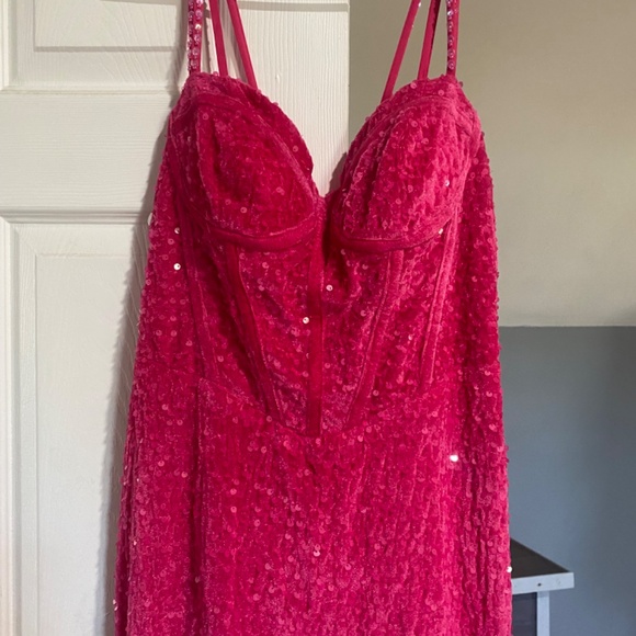 Hot Pink Prom Dress - Picture 3 of 4